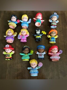 Little People Lot of 13 Careers Princesses Ariel Batman Construction Pilot Fire